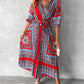 Tribal Print Tied Detail Casual Dress