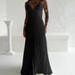 Bandeau Sleeveless Pleated Dress Elegant Flowy A Line Maxi Dress