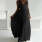 Bandeau Sleeveless Pleated Dress Elegant Flowy A Line Maxi Dress