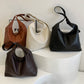 Coffee Adjustable Strap One Shoulder Leather Bag
