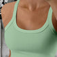 Scoop Neck Spaghetti Strap Ribbed Top Casual Sleeveless Slim Fit Tank