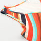 Multicolour Wavy Striped Buttoned V Neck Tank Top