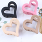 Light Pink Cutout Heart Shape Frosted Small Hair Clip