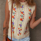 Jet Stream Embroidered Floral Cable Knit Sweater Vest