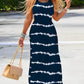Abstract Print Sleeveless Maxi Dress