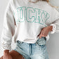 White St Patricks LUCKY Graphic Crew Neck Pullover Sweatshirt