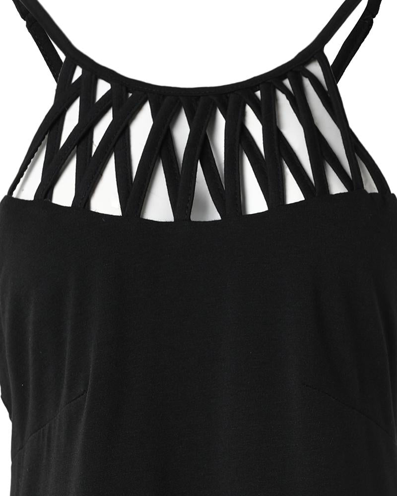 Sleeveless Hollow Out Casual Dress
