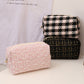 Pink Knitted Zipper Large Cosmetic Bag