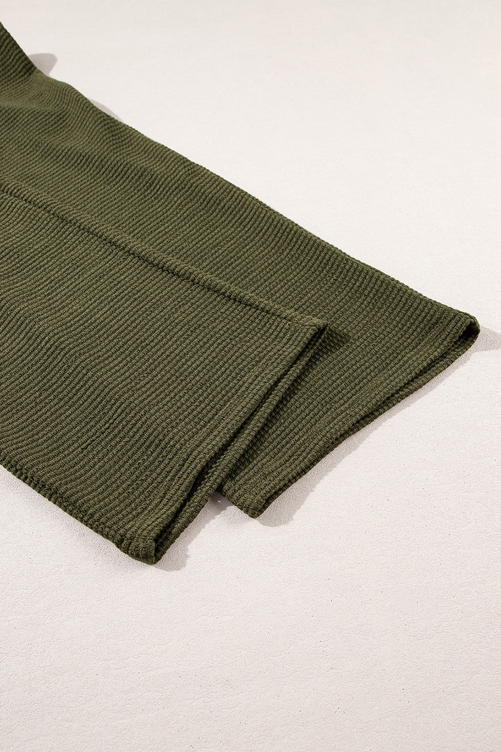 Four Leaf Clover Solid Color Textured Buttoned Shirt and Casual Pants Set