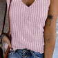 V Neck Sleeveless Ribbed Tank Top