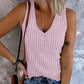 V Neck Sleeveless Ribbed Tank Top