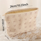 Parchment Bow Knot Dot Print Zipper Corduroy Cosmetic Bag