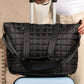 Black Quilted Patchwork Large Tote Bag and Clutch 2pcs Set