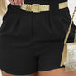 High Waist Ruched Shorts Casual Loose Fit Pocket Design Summer Shorts
