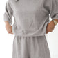 Gray Solid Color Loose Tee 2 Piece Shorts Set