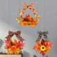 Orange Halloween Thanksgiving Artificial Floral Hoop Wreath