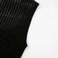 Black Ribbed Texture Mesh Cutout Knitted Sweater Vest