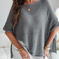 Solid Batwing Sleeve Hollow out Crochet Pattern Top Casual Cover Up