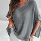 Solid Batwing Sleeve Hollow out Crochet Pattern Top Casual Cover Up