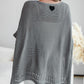 Solid Batwing Sleeve Hollow out Crochet Pattern Top Casual Cover Up