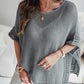Solid Batwing Sleeve Hollow out Crochet Pattern Top Casual Cover Up