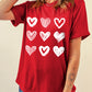 Red Diverse Heart Printed Crewneck Valentines Tee
