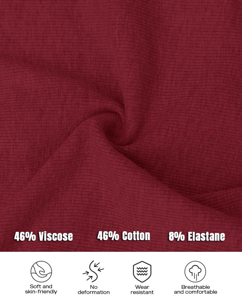 Notch Neck Built in Bra Ruched Waist Rib knit Top