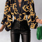 Baroque Print Puff Lantern Sleeve Top