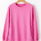 Bonbon Solid O Neck High Low Hem Pullover Sweatshirt