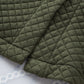 Green Retro Quilted Flap Pocket Button Shacket