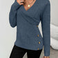Shawl Collar Button Decor Knit Sweater
