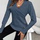 Shawl Collar Button Decor Knit Sweater