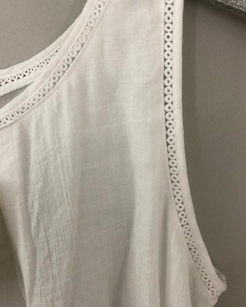 Slit Round Neck Tank Top