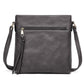 Medium Grey Vintage Style Faux Leather Single Shoulder Bag