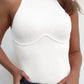 Mock Neck Sleeveless Ribbed Bodysuit