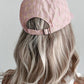 Light Pink Checkered Print Adjustable Baseball Cap