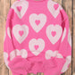 Bonbon Pearl Beaded Heart Drop Shoulder Sweater