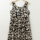Black Leopard Print U Neck Sleeveless High Waist Dress