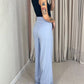 High Waist Single Button Straight Leg Pants With Pockets