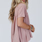 Light Pink Ruffled Trim Loose Babydoll Tee