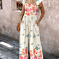 Floral Print Ruffles Strap Shirred Jumpsuit Casual Pockets Design Romper