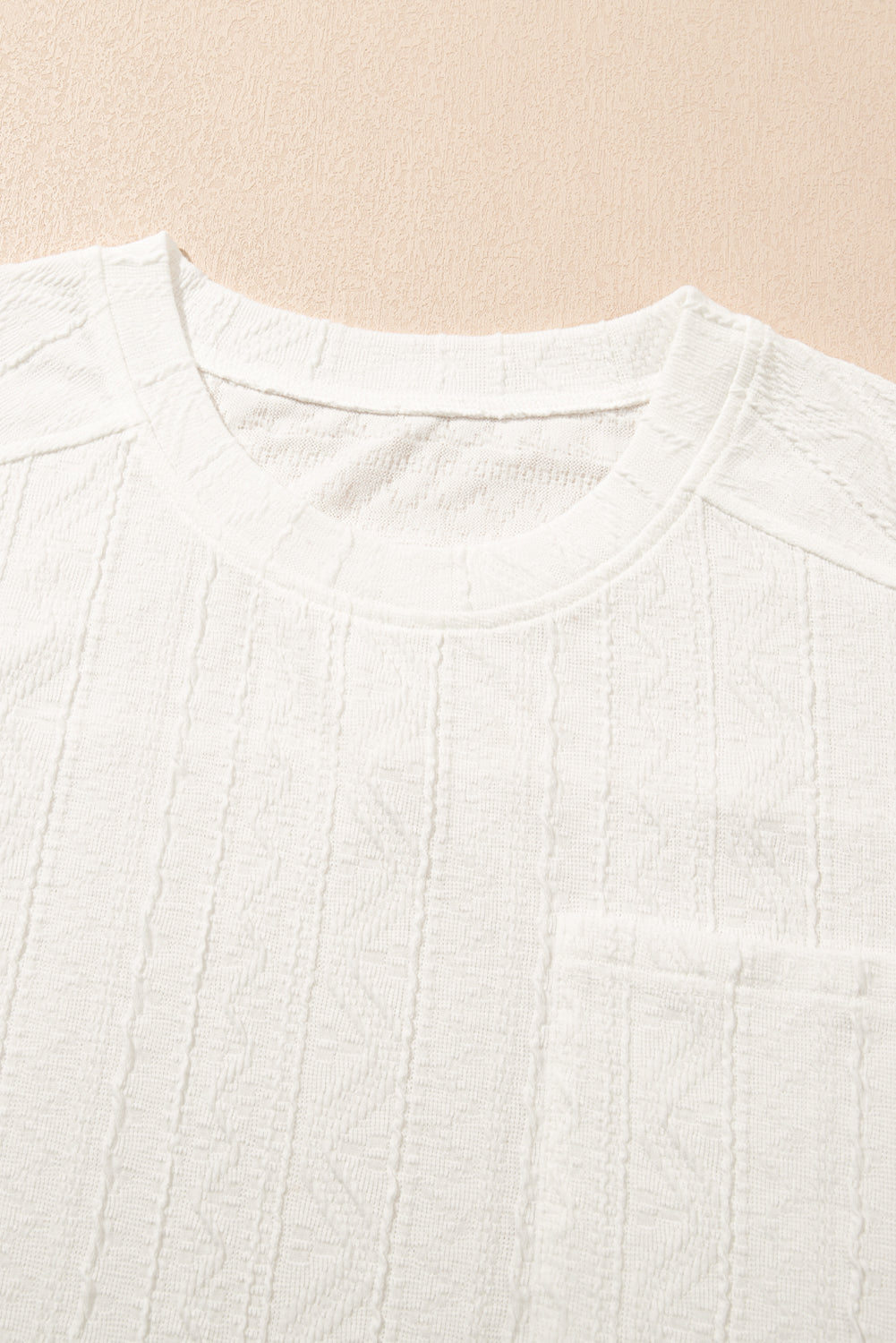 Jet Stream Textured Patched Pocket Short Sleeve Top Drawstring Shorts Set