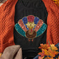 Black Glitter Turkey Graphic Thanksgiving T Shirt
