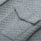 Gray Retro Quilted Flap Pocket Button Shacket