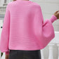 Lantern Batwing Sleeve Oversized Ribbed Knit Sweater