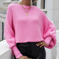 Lantern Batwing Sleeve Oversized Ribbed Knit Sweater