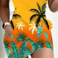 Ombre Tropical Print V Neck Casual Dress