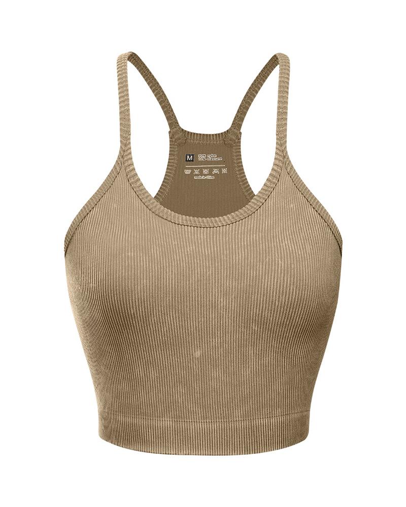 U Neck Racer Back Crop Active Top