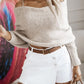 Off Shoulder Crisscross Wrap Knit Sweater