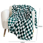 Dark Green Checkerboard Printed Soft Throw Blanket 120*200cm